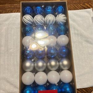 96ct Blue and Silver Holiday Ornament Set - Multipack Christmas Baubles